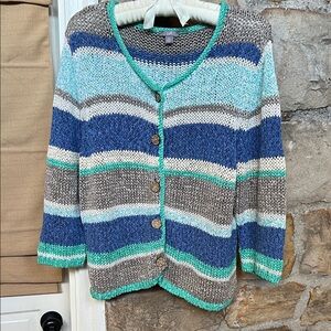 Loose Weave Striped Cardigan